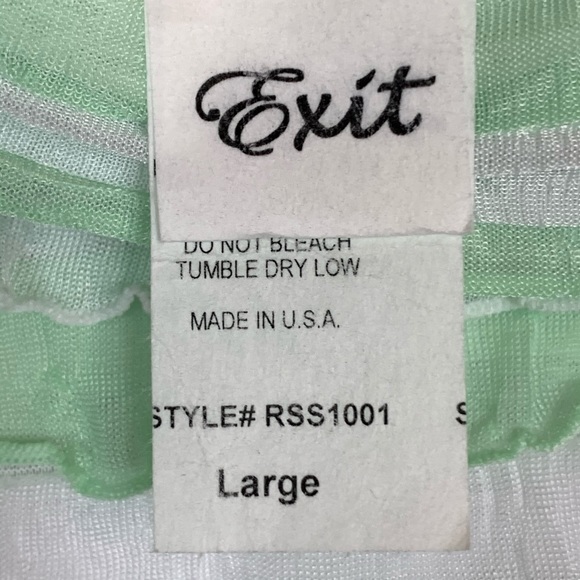 Exit green and white layered skirt Size large - Picture 3 of 4